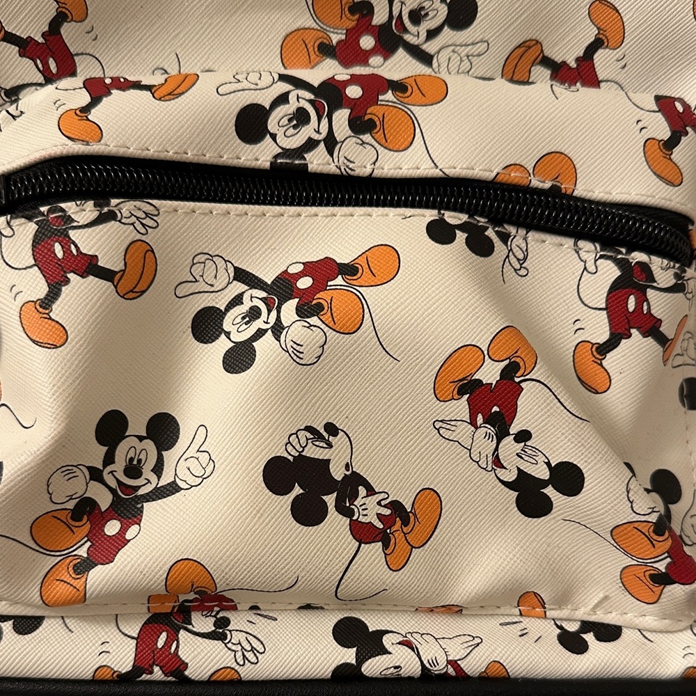 Mickey Mouse Patterned Mini Backpack - White with… - image 2